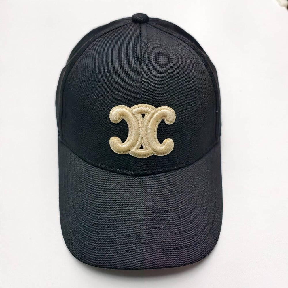 Celine Dark Cap with Cream Emblem